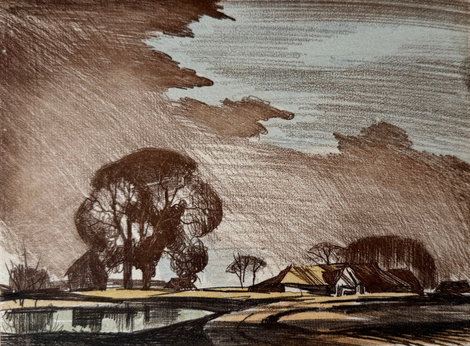 Near Teston - Etching