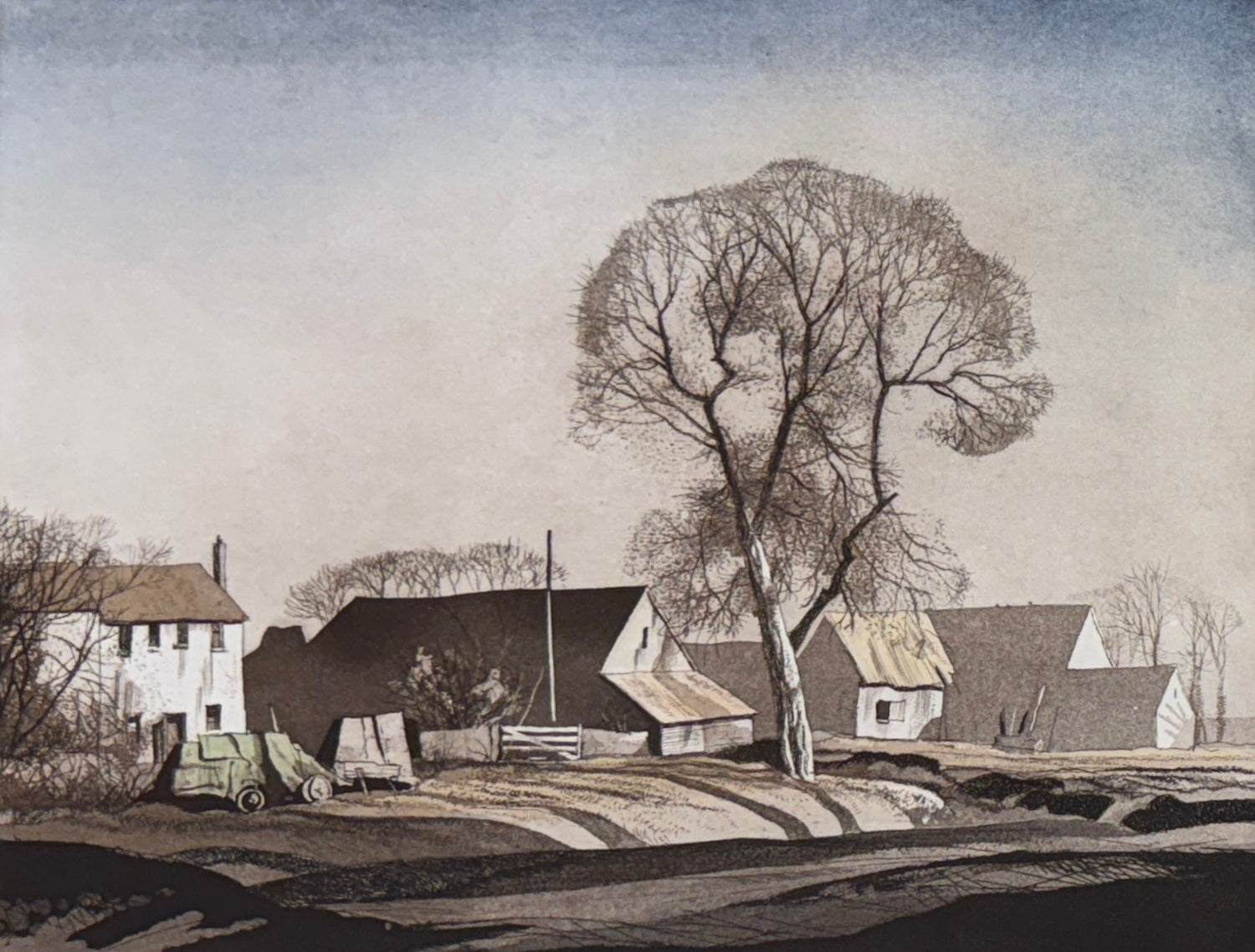 Norfolk Farm - Etching