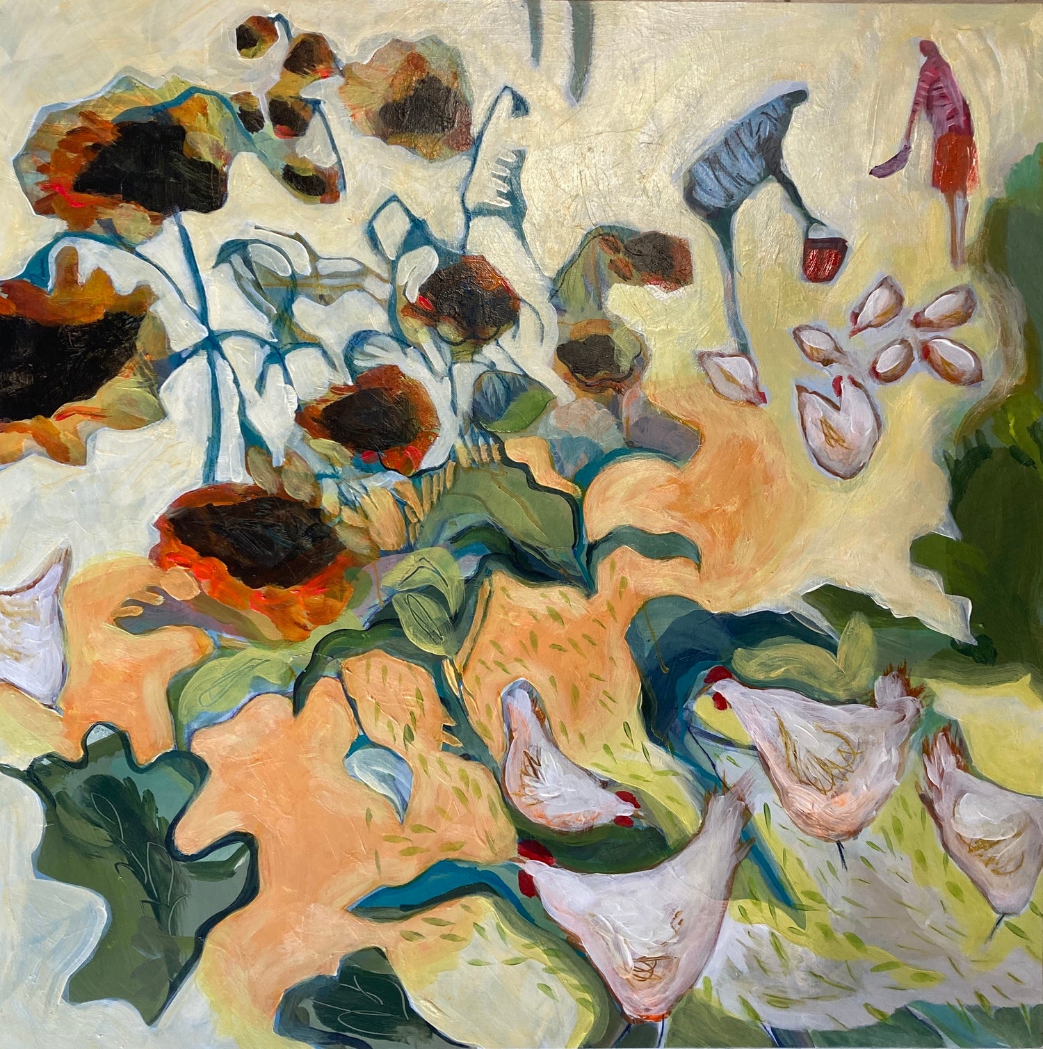 Quick sharp clucks of satisfaction