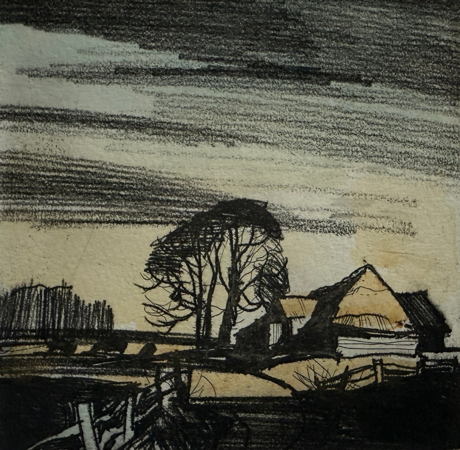 Tythe Barn - Etching