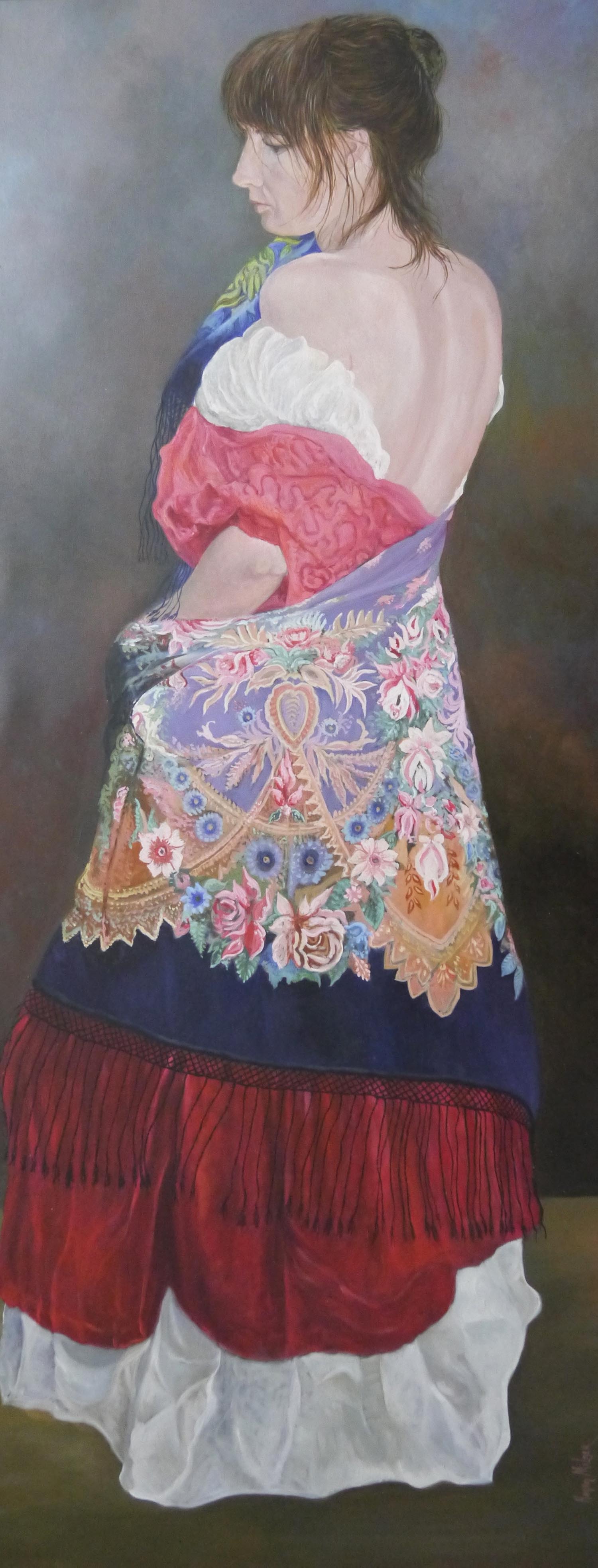 Girl with Patterned Shawl