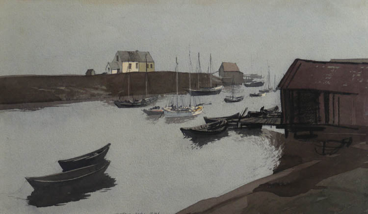 Boatshed, Evening Light 1946