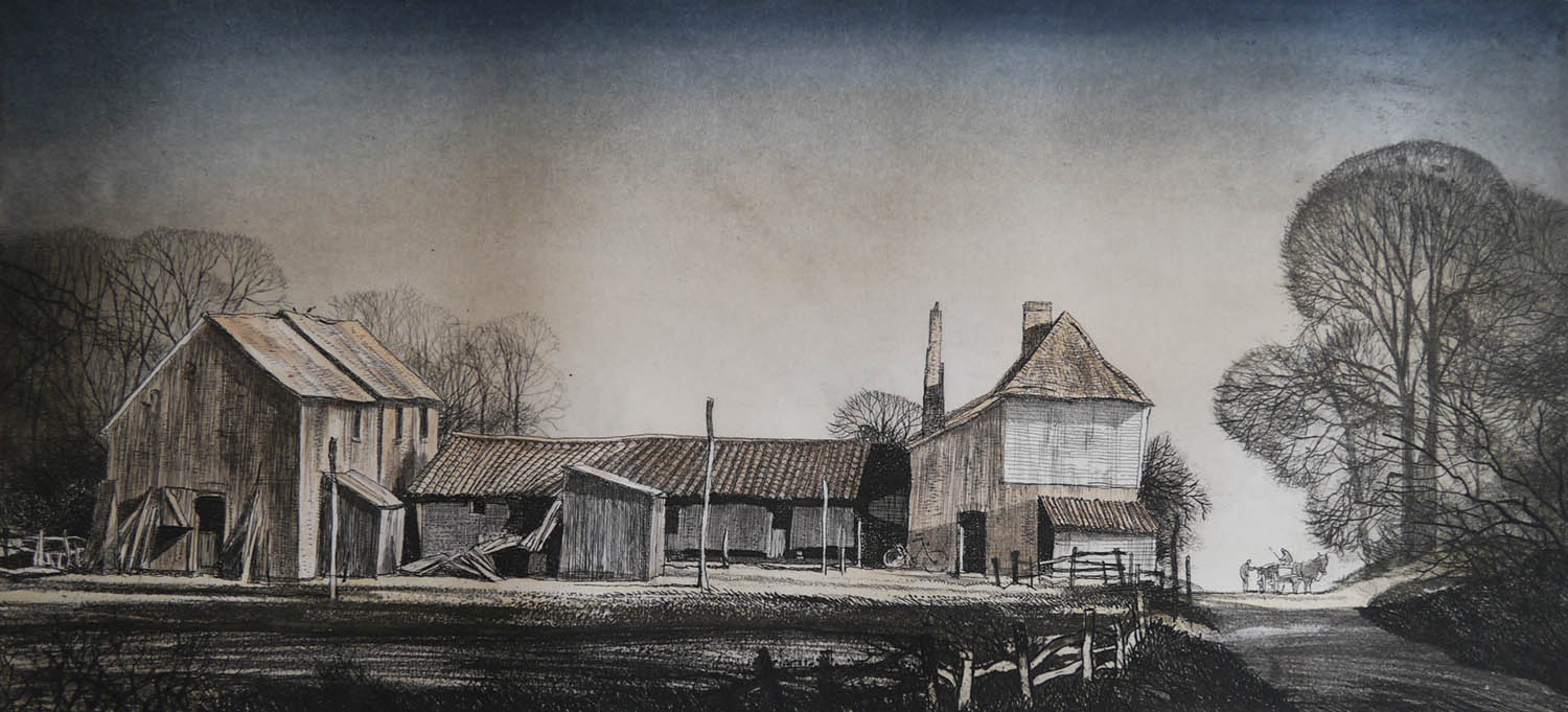 Barn at High Haslstow - Etching