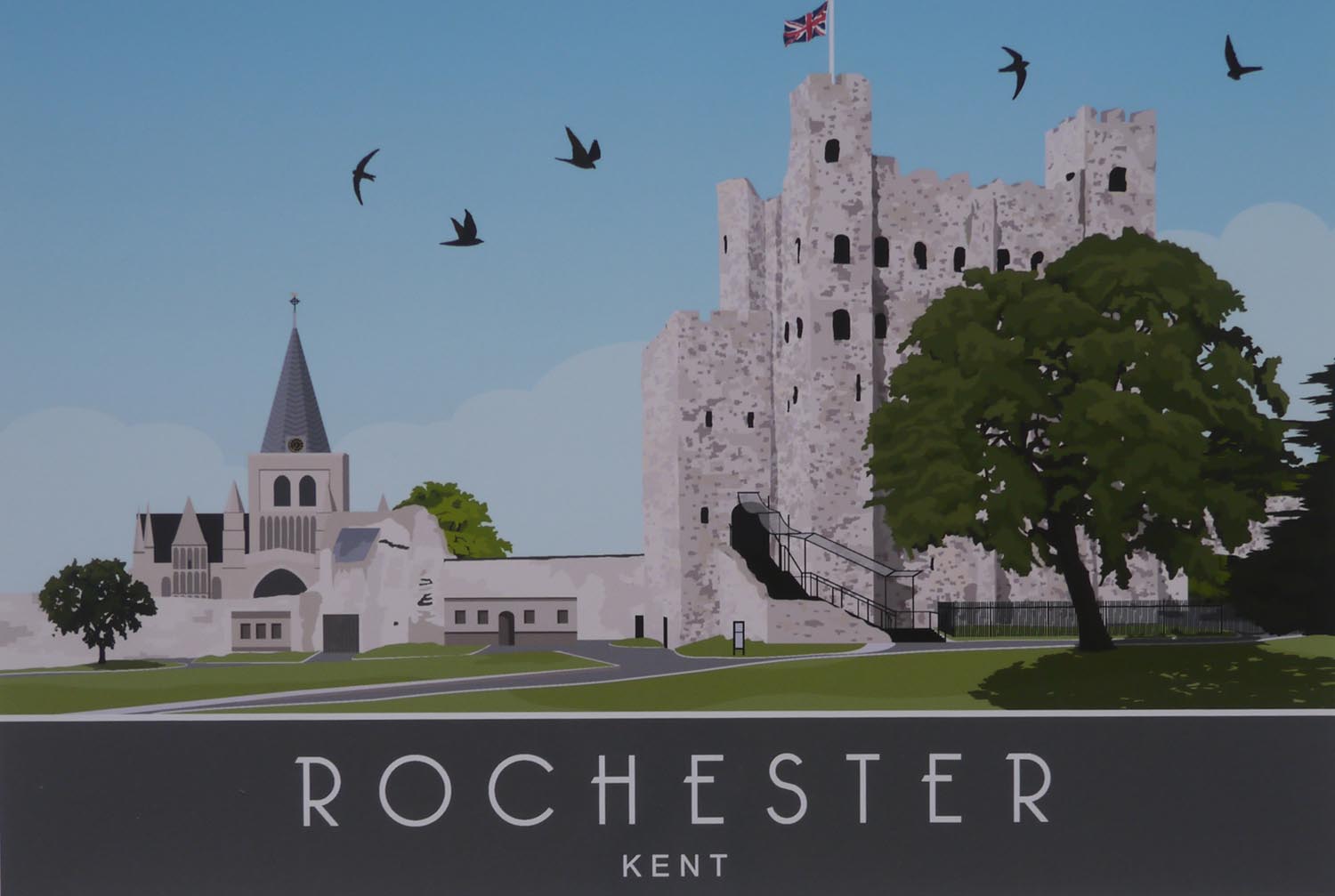 Rochester Cathedral and Castle - Print